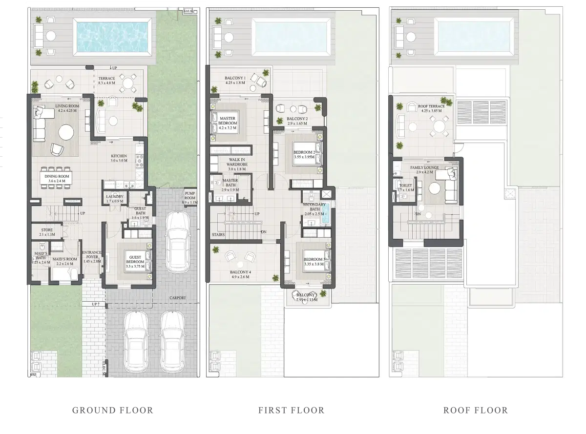 Emaar Rivana 4 Bedroom Twin Villas Floor Plan