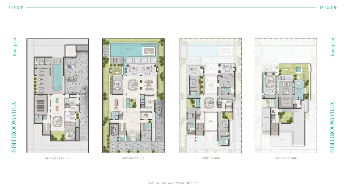 Damac Lagoons Venice 6 Bedroom Villas Floor Plan