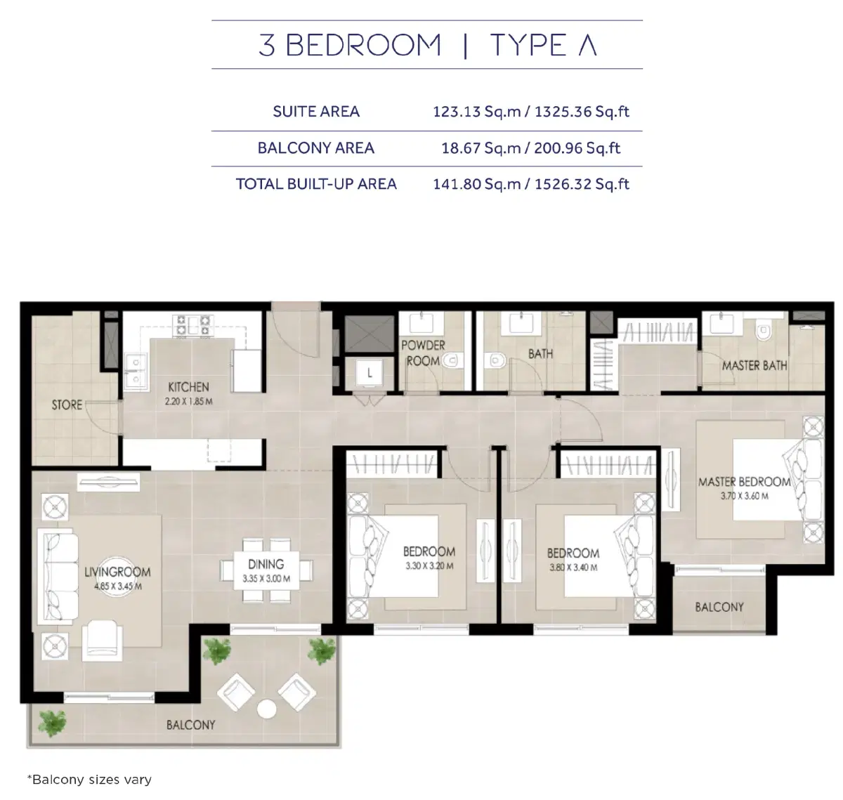 3 Bedroom Apartments