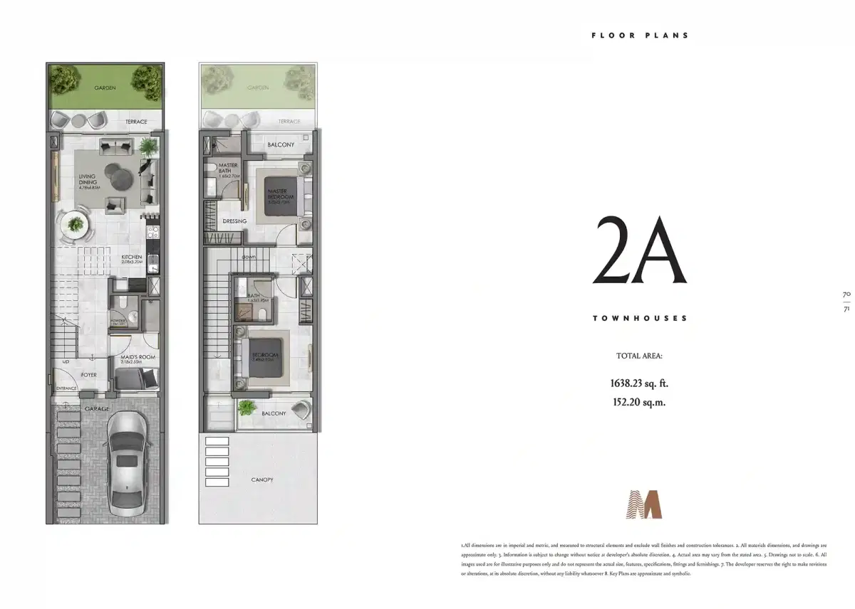 MAG City Meydan Dubai 2 BR Floor Plan 1,638 Sq. Ft.