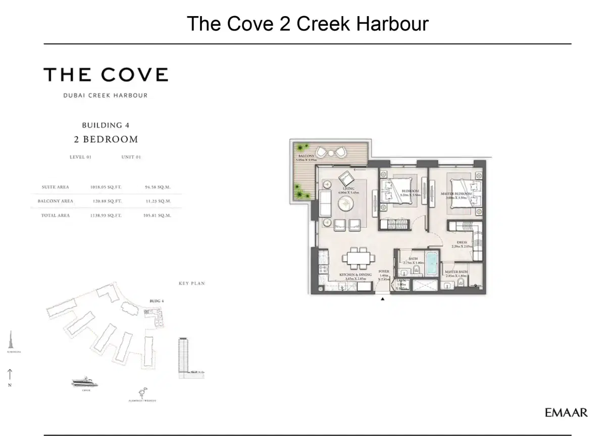 Emaar The Cove 2 2 Bedroom Apartments Floor Plan