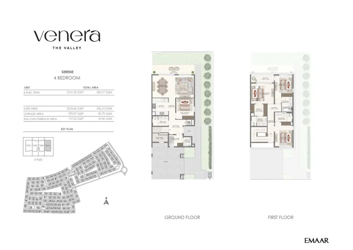Venera at Emaar The Valley Phase 2 4 Bedroom Townhouses Floor Plan