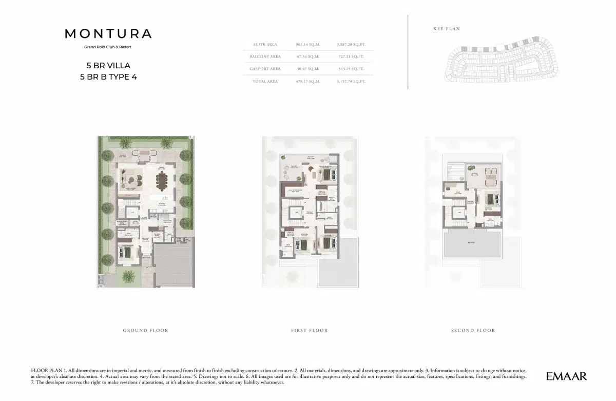 Emaar Montura at Grand Polo Club & Resort 5 Bedroom Villas -2 Floor Plan