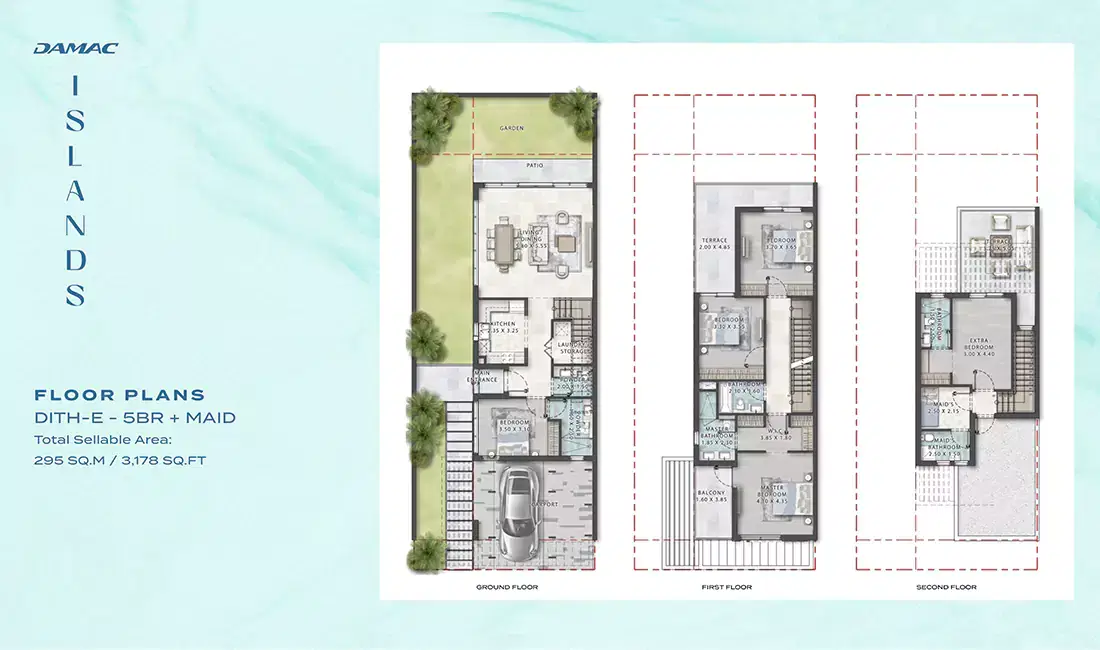 Damac Islands Dubai 5 Bedroom Townhouses Floor Plan