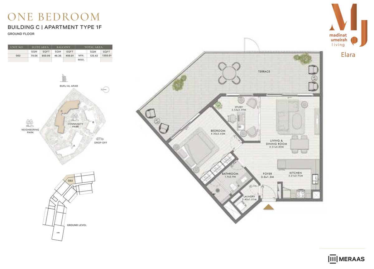 Elara At Mjl 1 BR Apartment Floor Plan