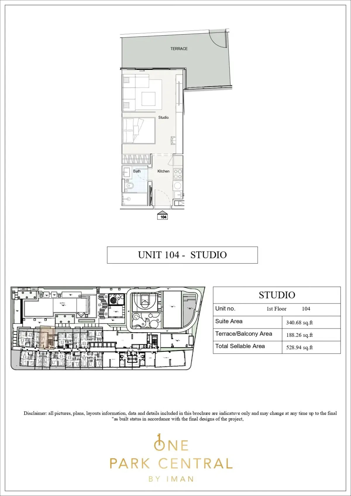 Iman One Park Central Jvc Studio Floor Plan
