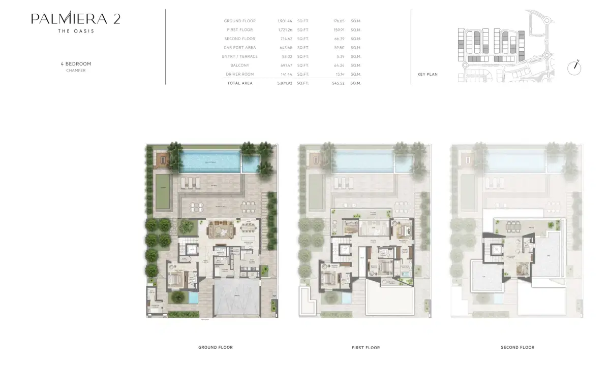 Emaar Palmiera Phase 2 Dubai 4 BR Floor Plan 5,872 Sq. Ft.
