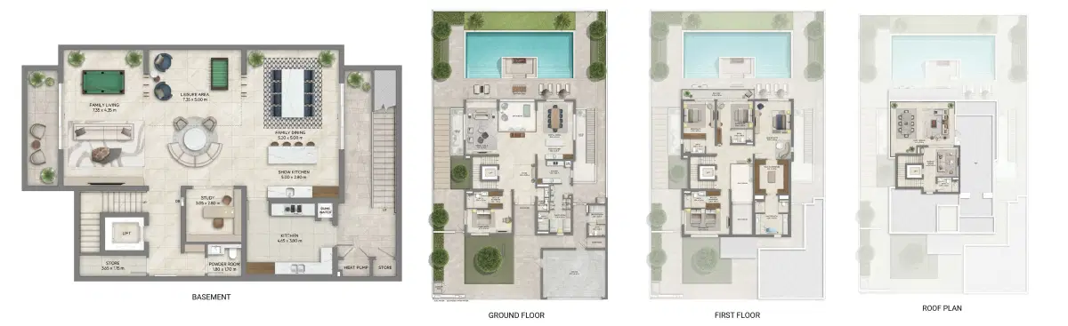 Emaar Oasis Address Villas 5 Bedroom Villas Floor Plan