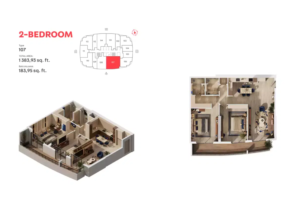 2 Bedroom Apartments