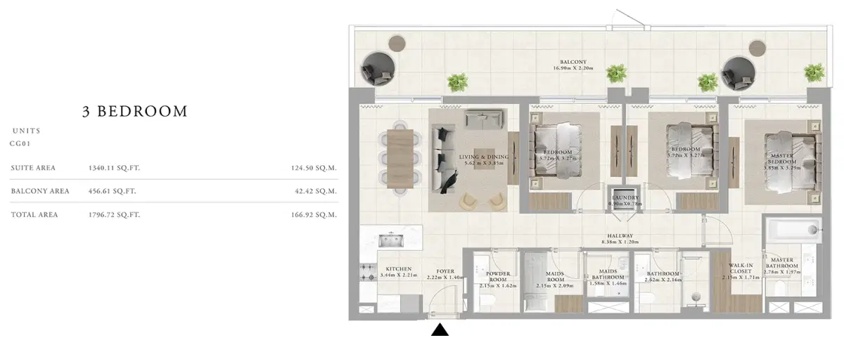3 Bedroom Apartments