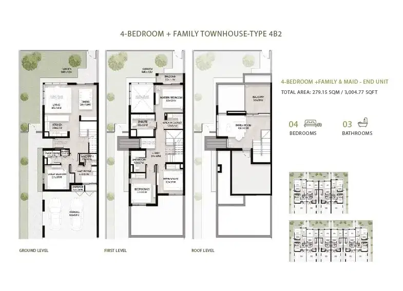 MUDON Al Ranim 5 Dubai 4 BR Floor Plan 3,005 Sq. Ft.