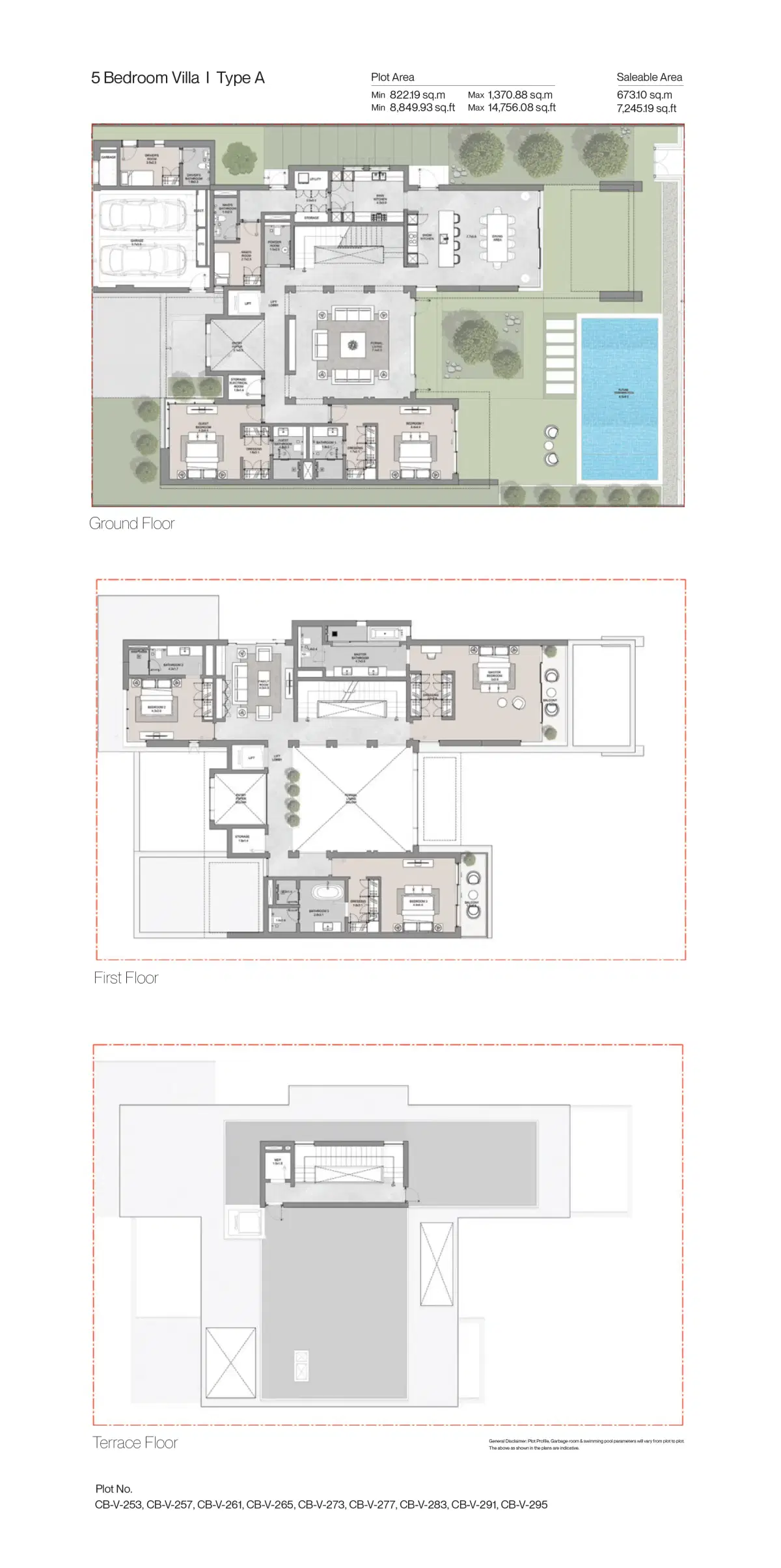 Sobha Siniya Island At Umm Al Quwain 5 Bedroom Villas Floor Plan