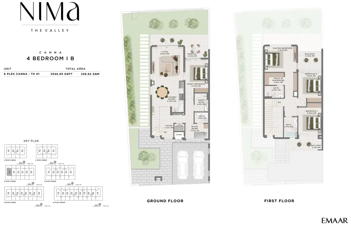 EMAAR Nima Dubai 4 BR Floor Plan 2,546 Sq. Ft.