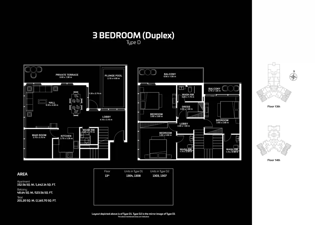 Danube Gemz 3 Bedroom Duplexes Floor Plan