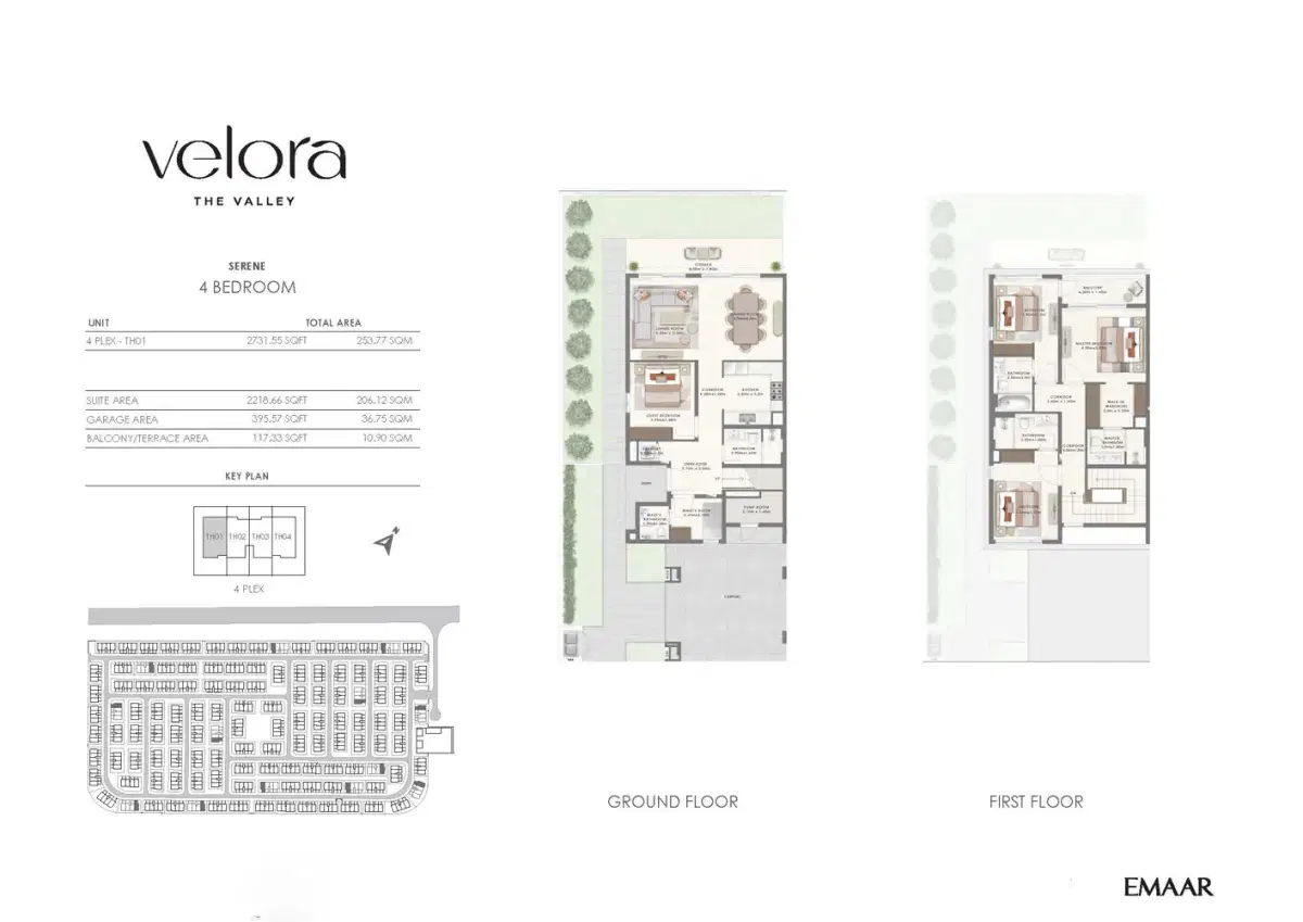 Emaar Velora 2 Dubai 4 BR Floor Plan 2,732 Sq. Ft.
