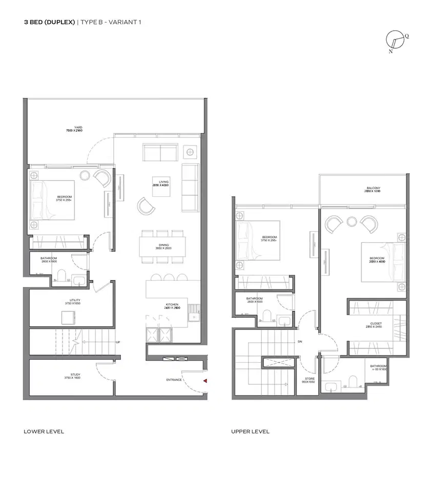 3 Bedroom Duplexes