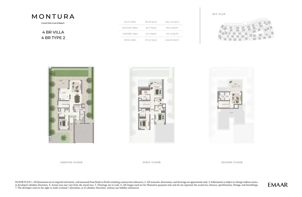 Emaar Montura at Grand Polo Club & Resort 4 Bedroom Villas -2 Floor Plan