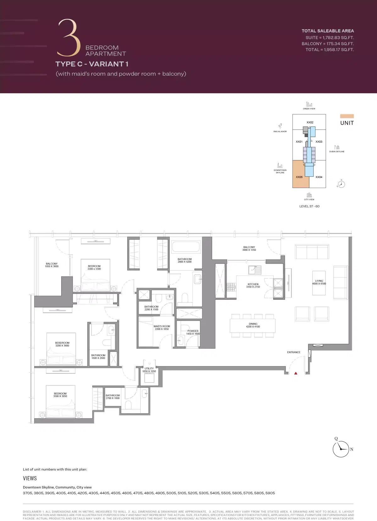 3 Bedroom Apartments