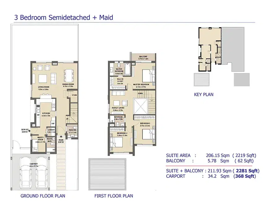 Mudon Arabella 3 3 Bedroom Villa Floor Plan