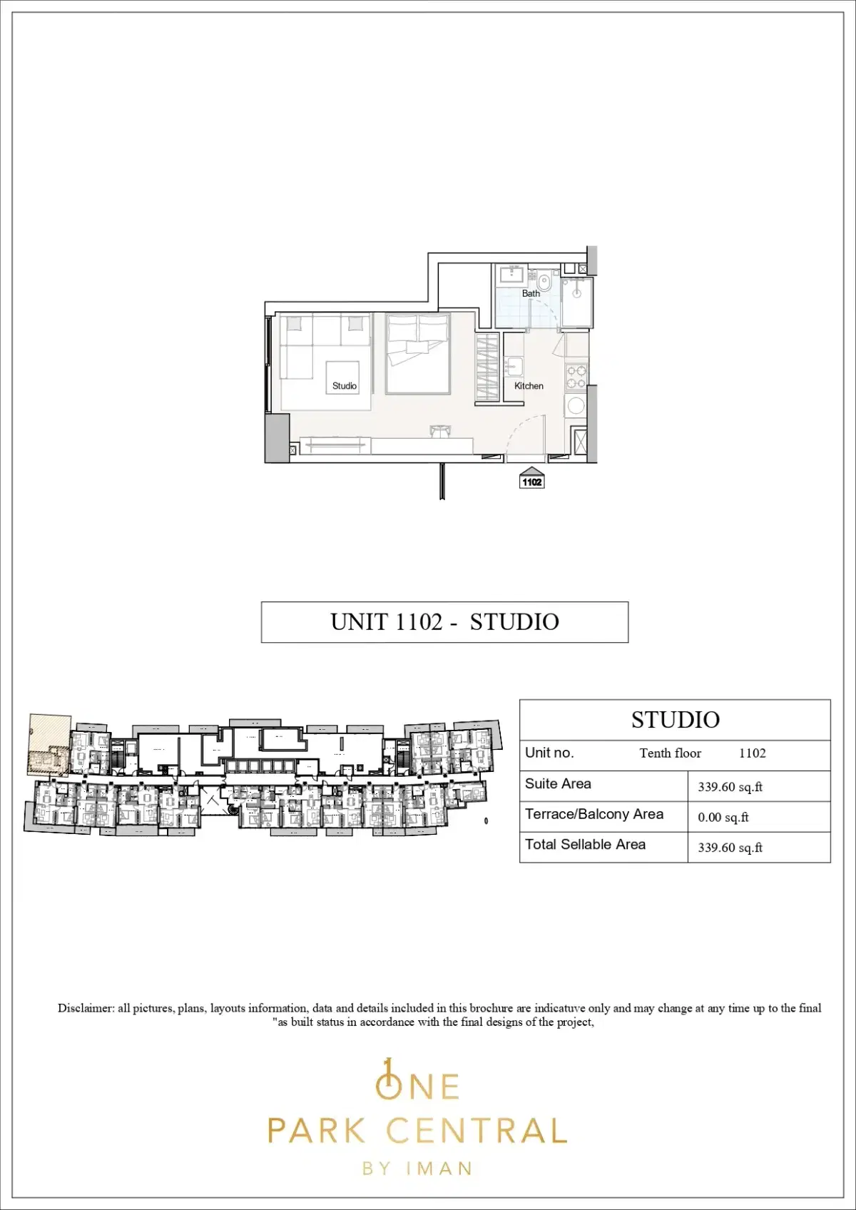 Iman One Park Central Jvc Studio Floor Plan