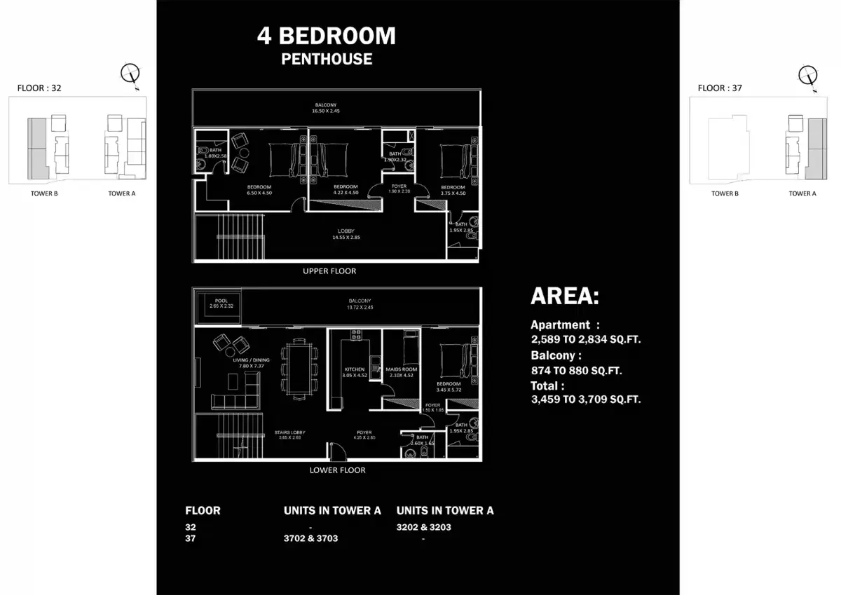 Elitz By Danube 3 Bedroom Apartments Floor Plan