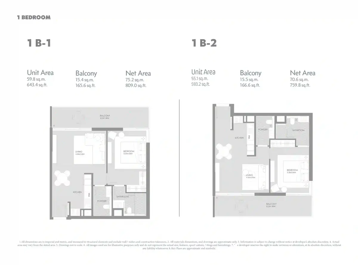 Mag City Meydan 1 Bed Apartments Floor Plan