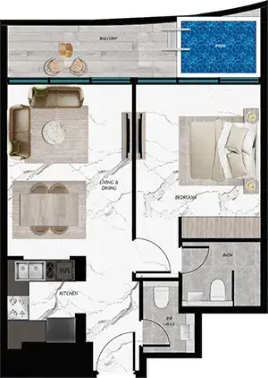 1 Bedroom Apartments
