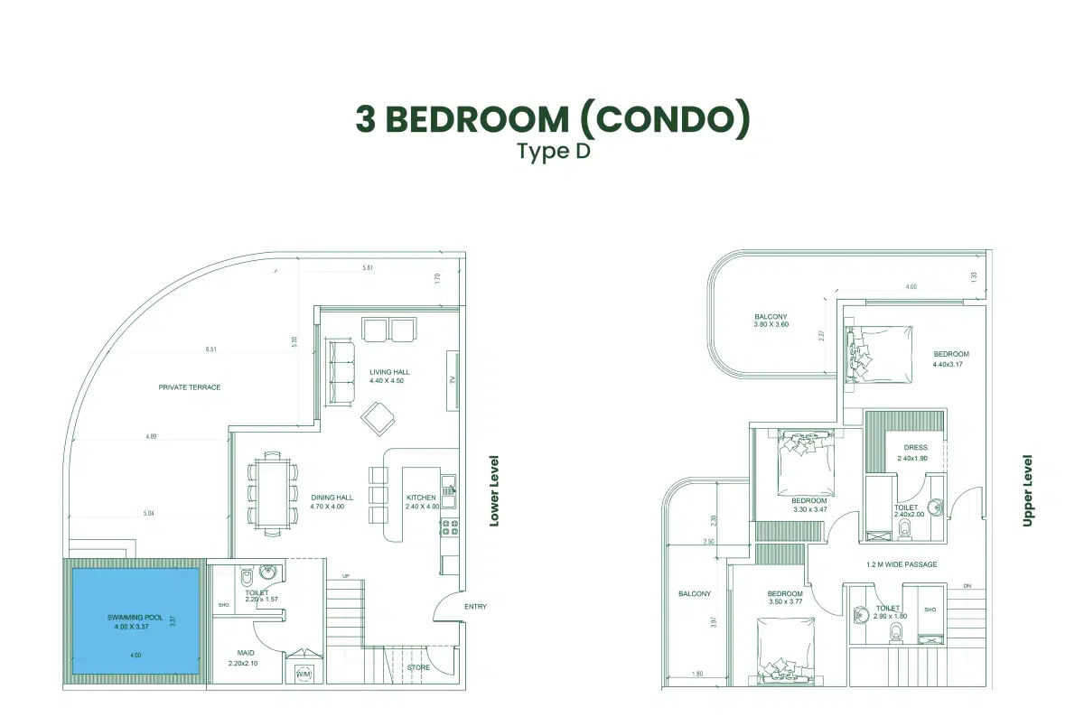 Danube Opalz 3 BR Apartment Floor Plan