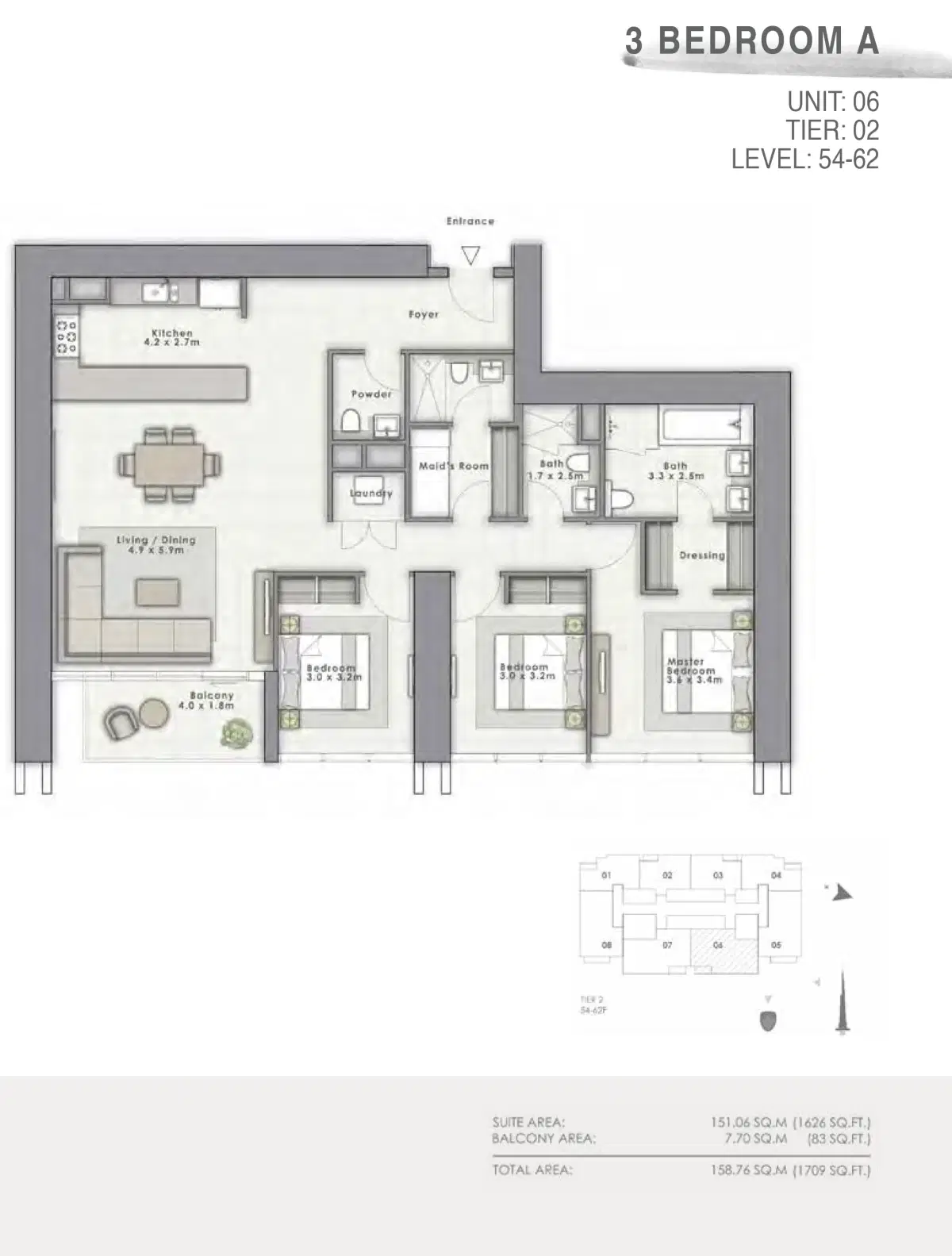 3 Bedroom Apartments