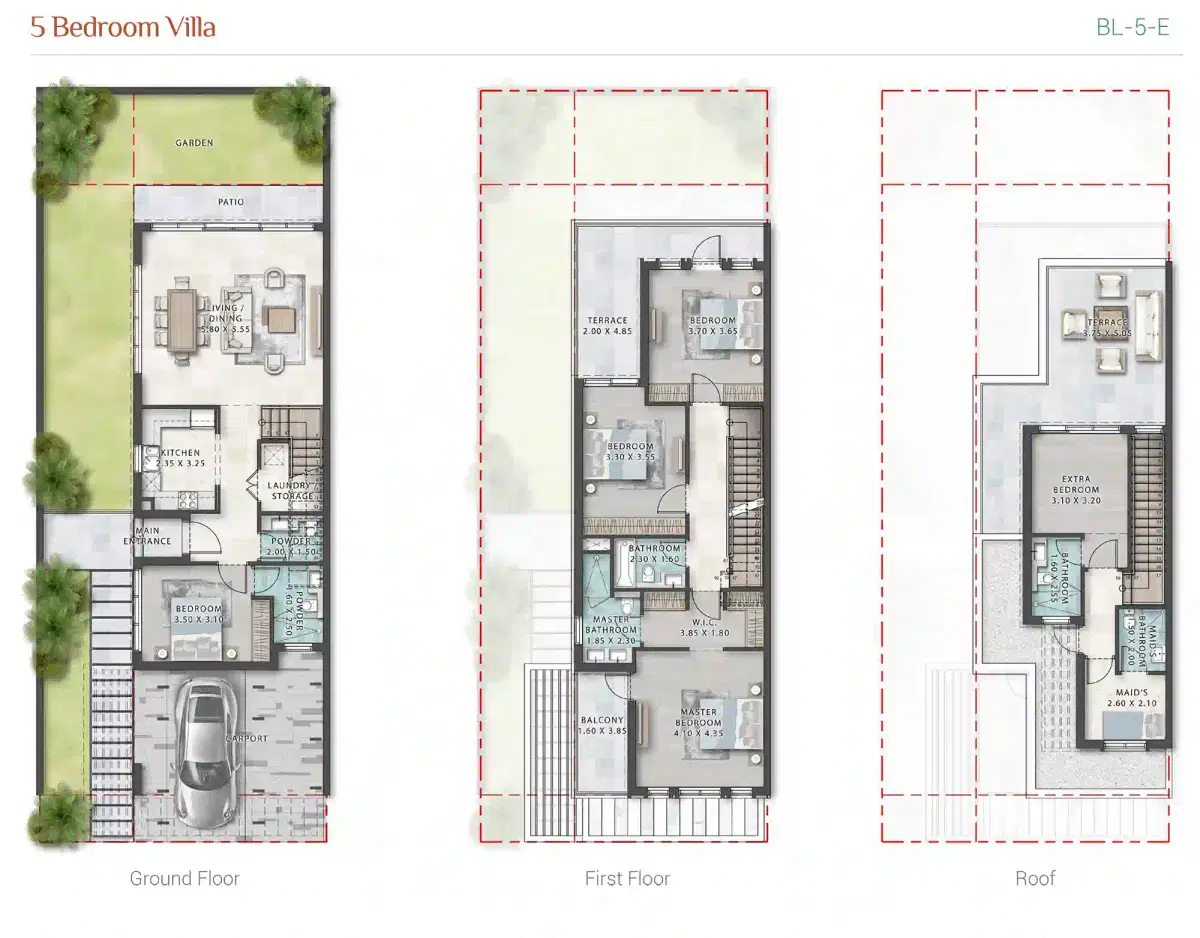 Damac Lagoons Portofino 5 Bedroom Villas Floor Plan