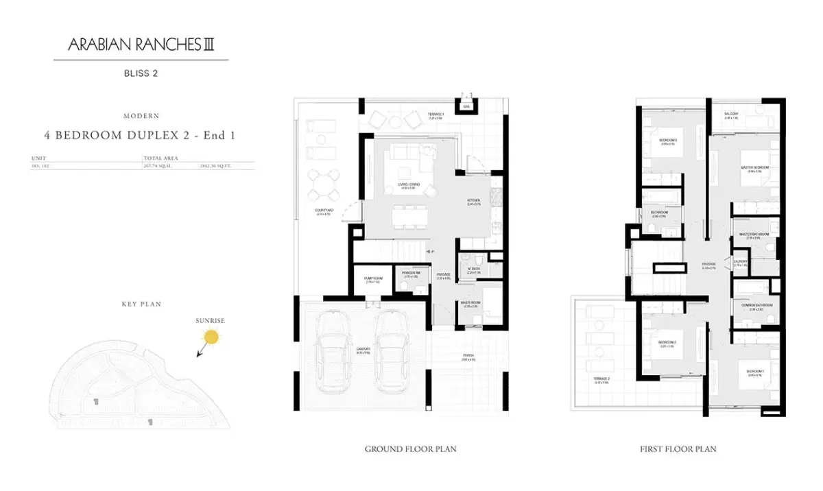EMAAR Bliss 2 Dubai 4 BR Floor Plan 2,882 Sq. Ft.