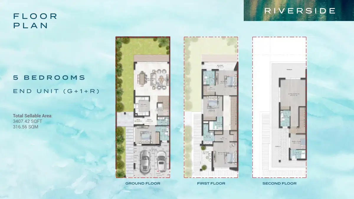 Damac Green Vein Riverside 5 Bedroom Villas Floor Plan