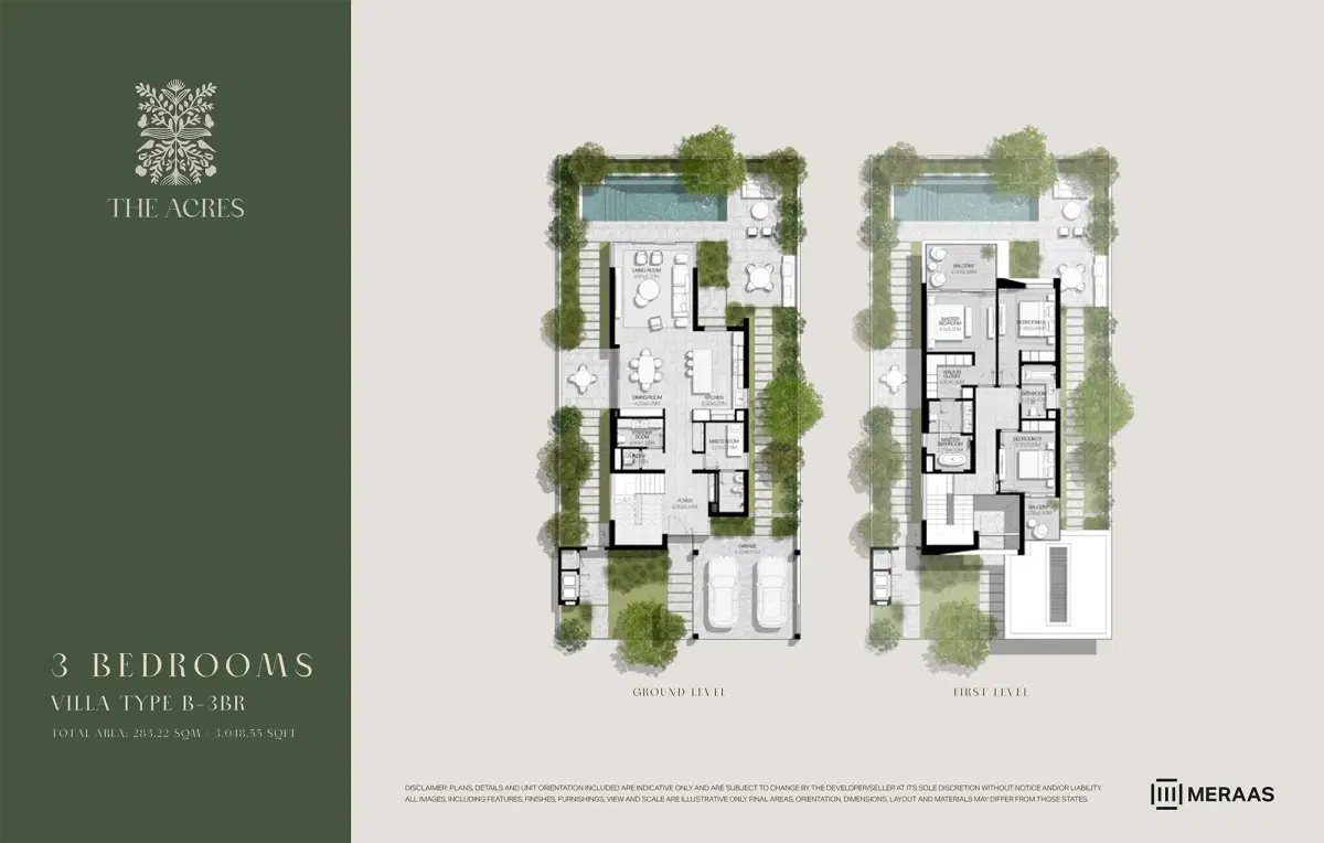 Meraas The Acres Dubai 3 BR VIlla Floor Plan