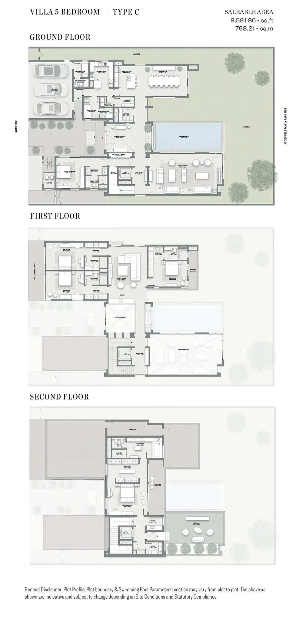 SOBHA Estates Dubai 5 BR Floor Plan 8,591 Sq. ft.