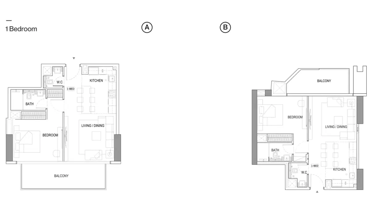 Azure by Binghatti Developers 1 BR Floor Plan