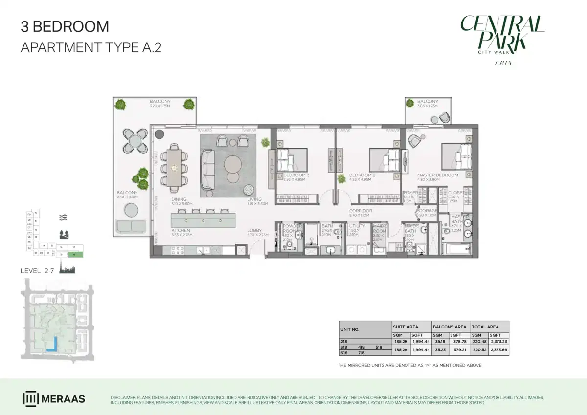 3 Bedroom Apartments
