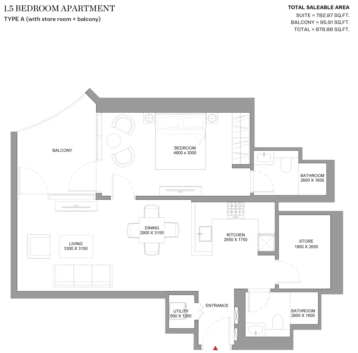 1.5 Bedroom Apartments