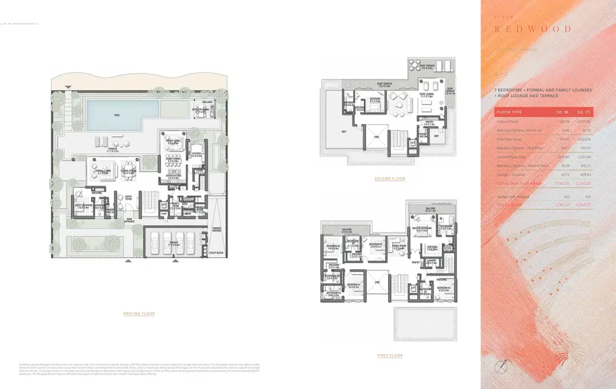 Palm Jebel Ali Villas Dubai 7 BR Floor Plan 12,165 Sq. Ft.