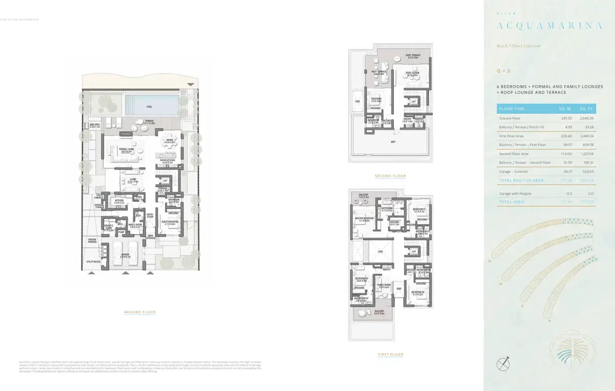Palm Jebel Ali Villas Dubai 6 BR Floor Plan 7,875 Sq. Ft.