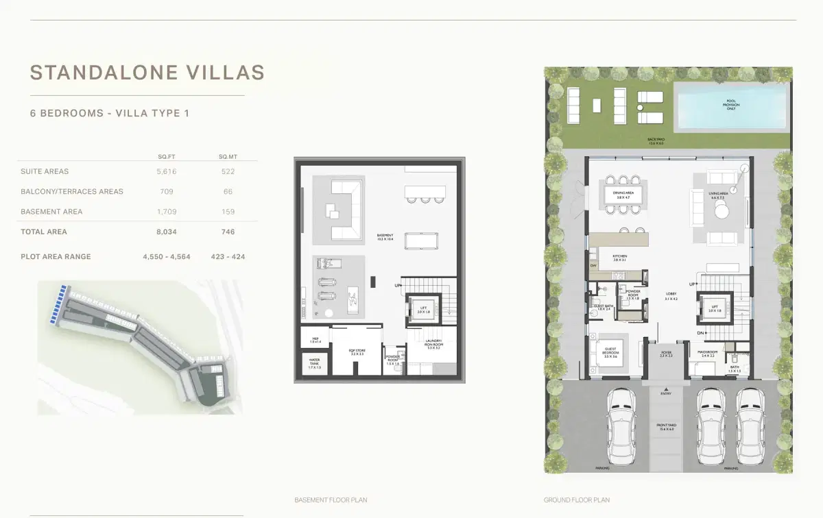 Taraf Terra Golf Collection 6 BR Floor Plan 8,034 Sq. Ft.