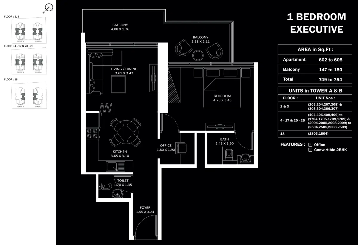 Elitz 2 By Danube 1 Bedroom Apartments Floor Plan