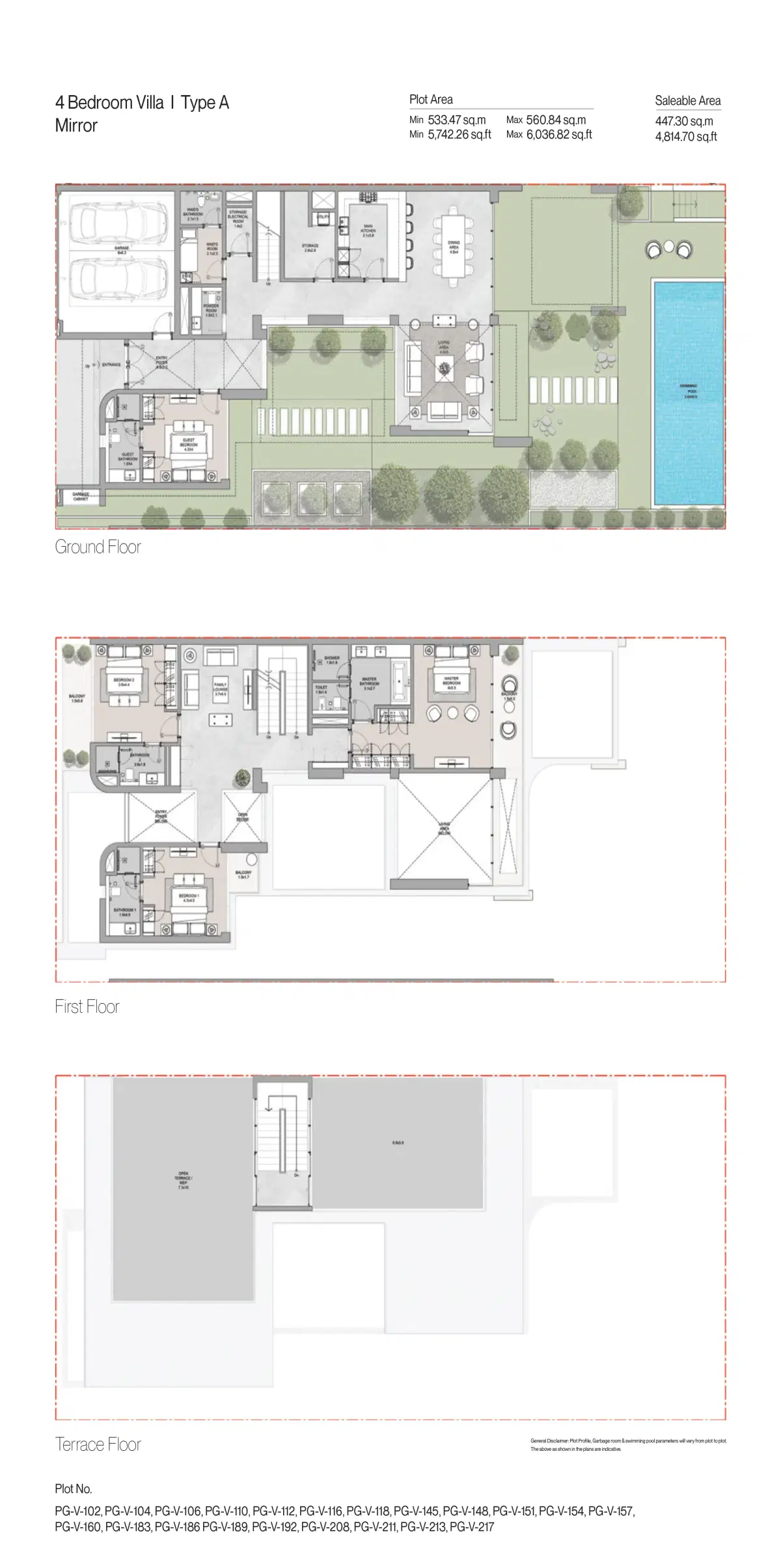 Sobha Siniya Island At Umm Al Quwain 4 Bedroom Villas Floor Plan