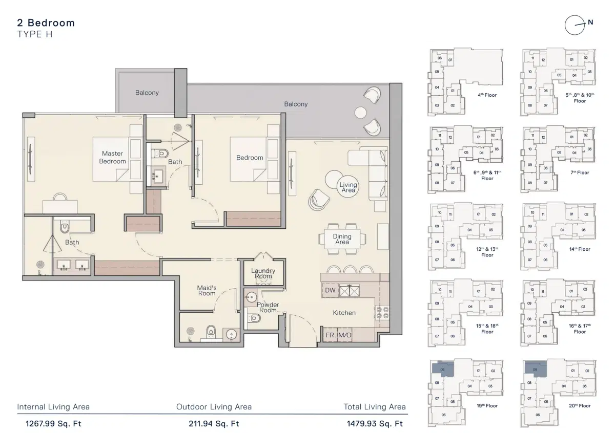 Ellington The Crestmark 2 BR Apartment Floor Plan