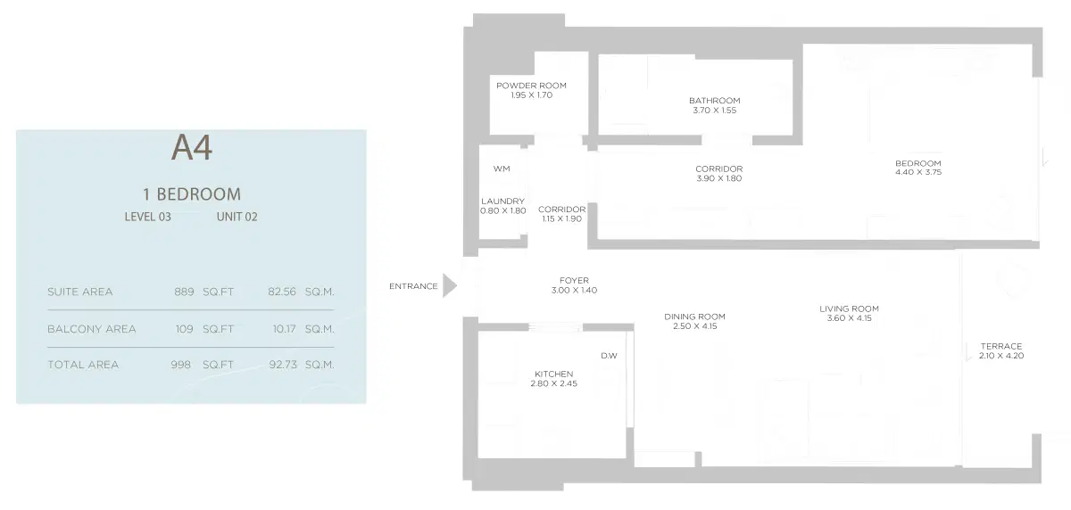 Nakheel Rixos 1 Bedroom Apartments Floor Plan