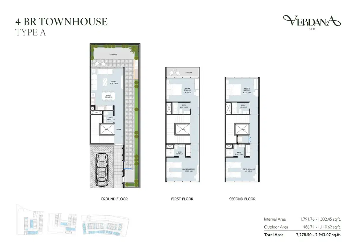 Reportage Verdana Phase 6 Dubai 4 BR Floor Plan 2,943 Sq. Ft.