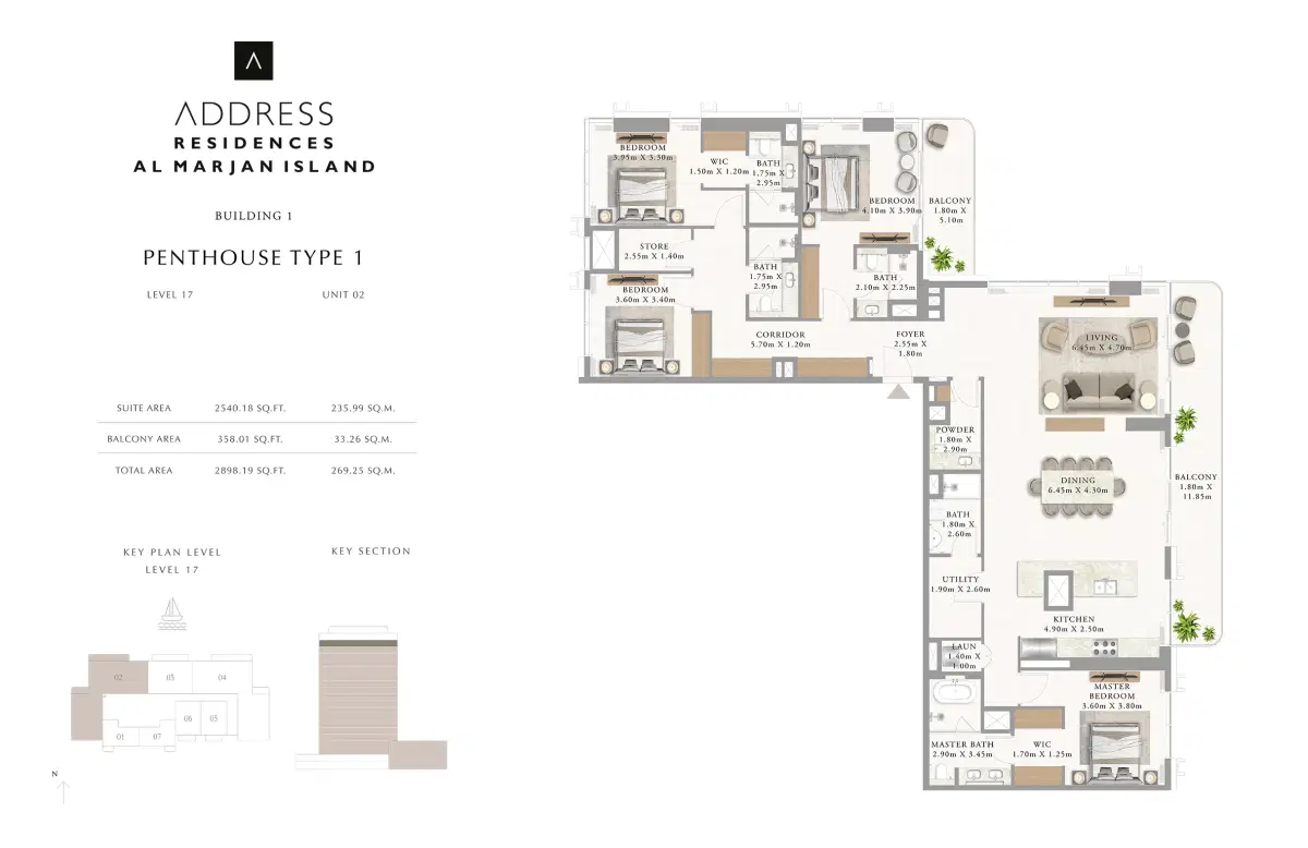Emaar Address Residences 4 BR Penthouse Floor Plan