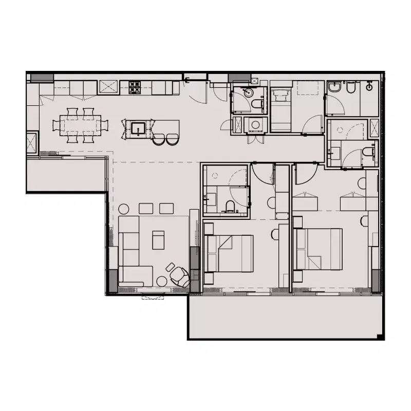Wynwood By Imtiaz At Dubai Islands 2 Bed room Floor Plan
