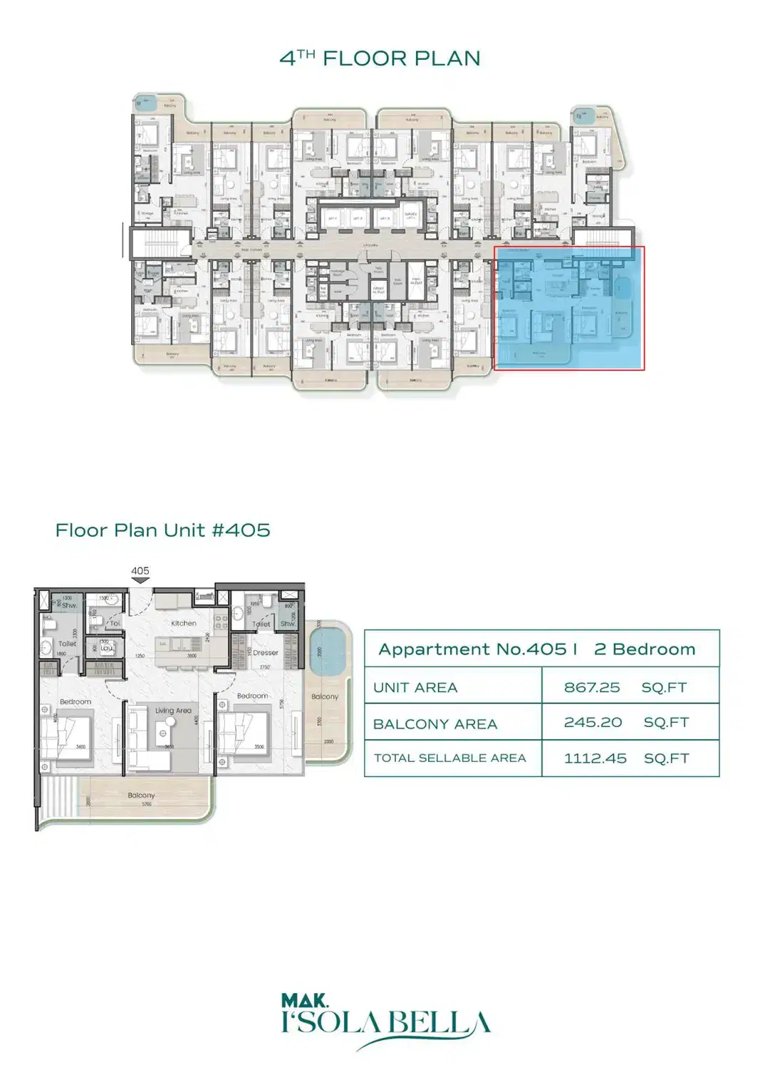 Mak Isola Bella By Al Hadaf In Jvc 2 Bedroom Apartment Floor Plan