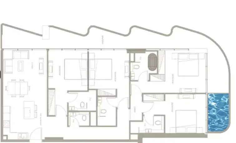 Iluka by MS Homes Dubai 4 BR Floor Plan 1,957 Sq. Ft.