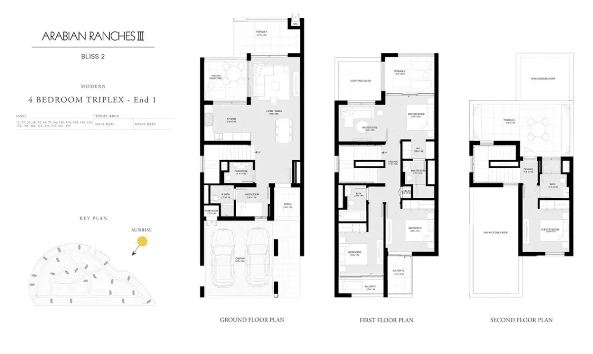 EMAAR Bliss 2 Dubai 4 BR Floor Plan 3,059 Sq. Ft.